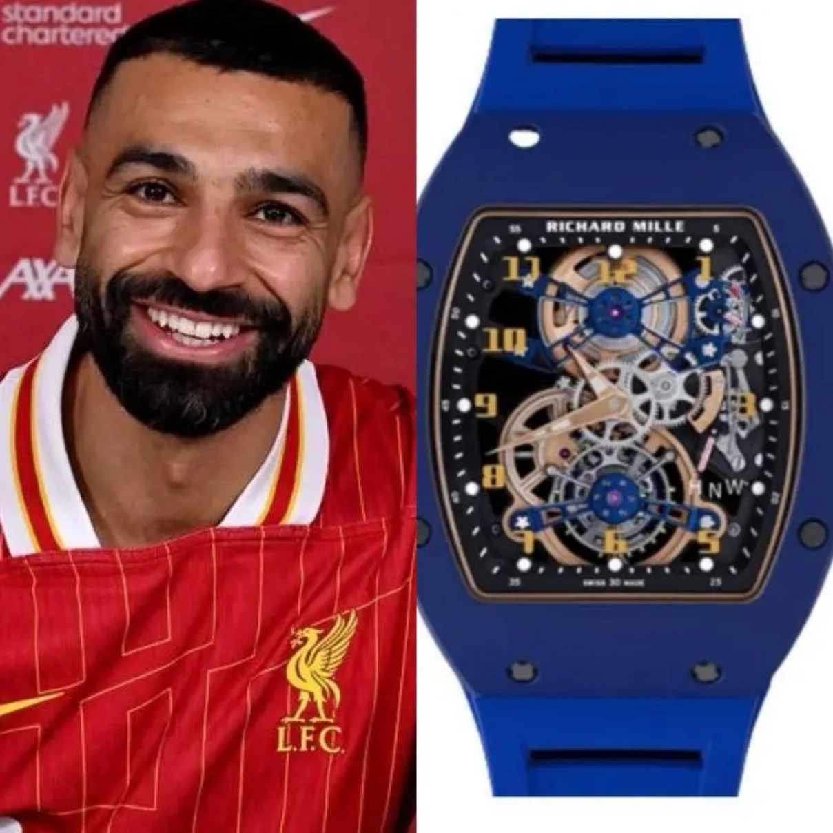 سعر ساعة محمد صلاح ريتشارد ميل الزرقاء